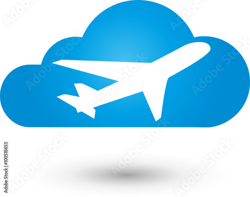 Wolke und Flugzeug, Airport, Vektor