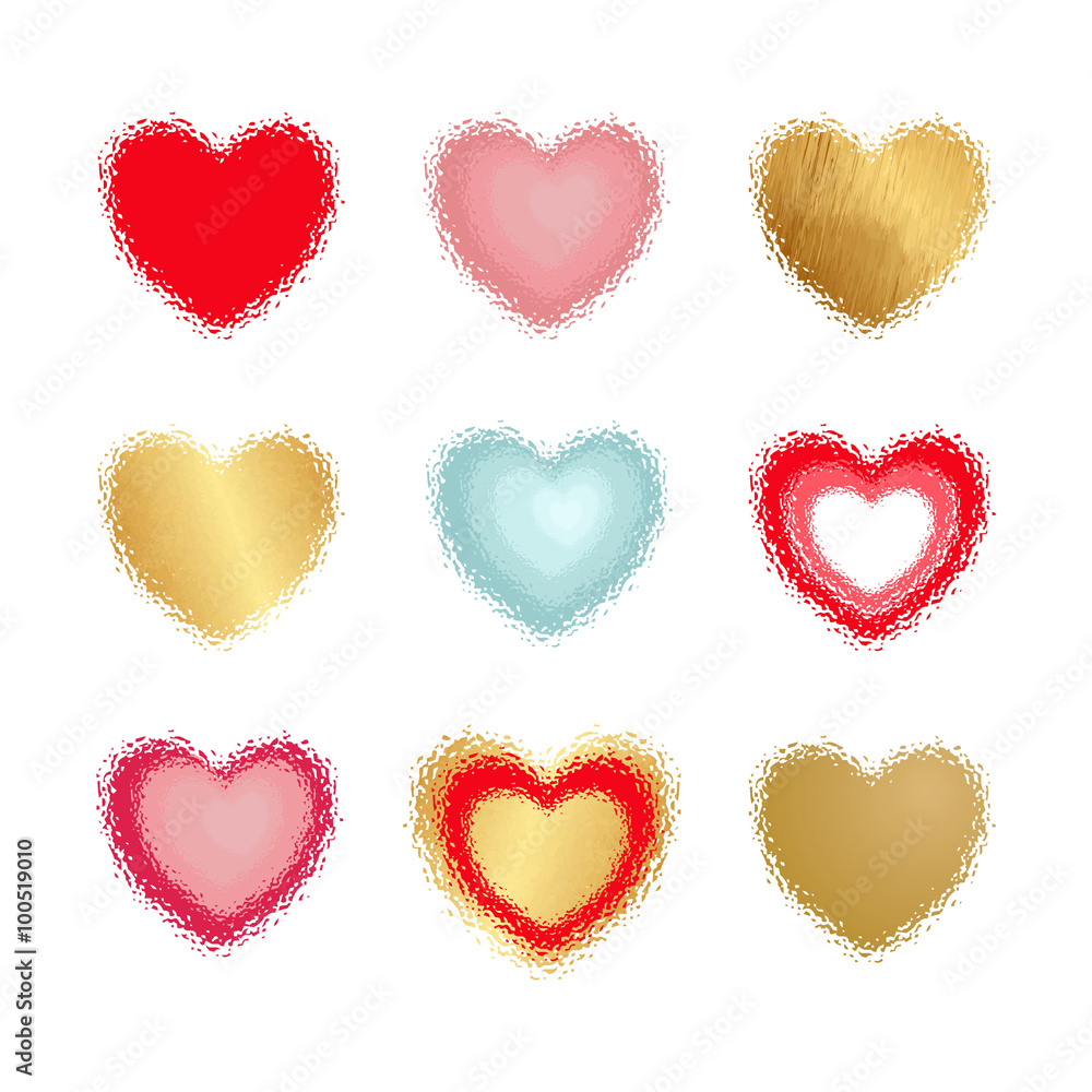 Vector hearts set for wedding and valentine design. Vector hearts set for wedding and valentine design.