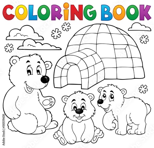 Coloring book with polar theme 1