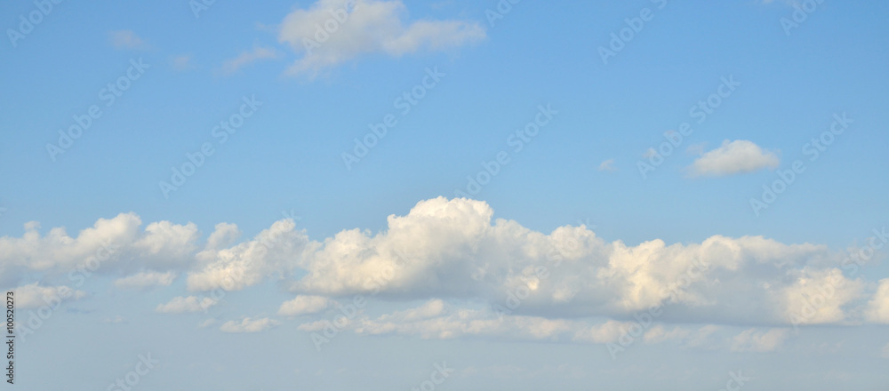 Long white cloud and blue sky in morning