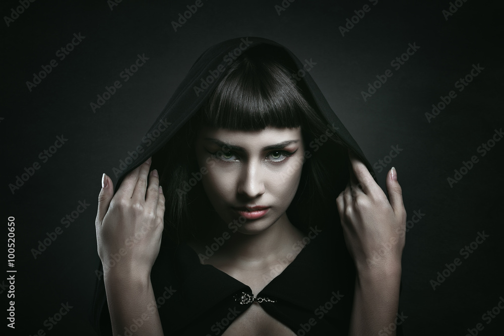 Female vampire with beautiful eyes Female vampire with beautiful eyes