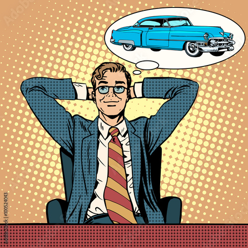 Businessman dreaming about a car