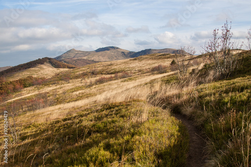 Fototapeta Naklejka Na Ścianę i Meble -  Jesienne Bieszczady, wycieczka przez Połonina Wetlińska