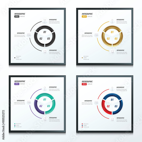 Circle infographic 2 color set 4 styles