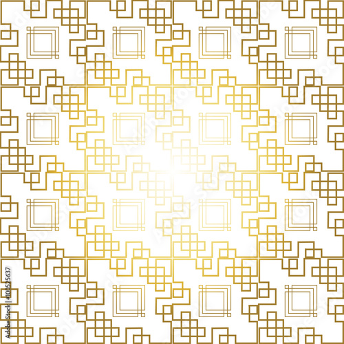 Gold white seamless geometric chinese pattern