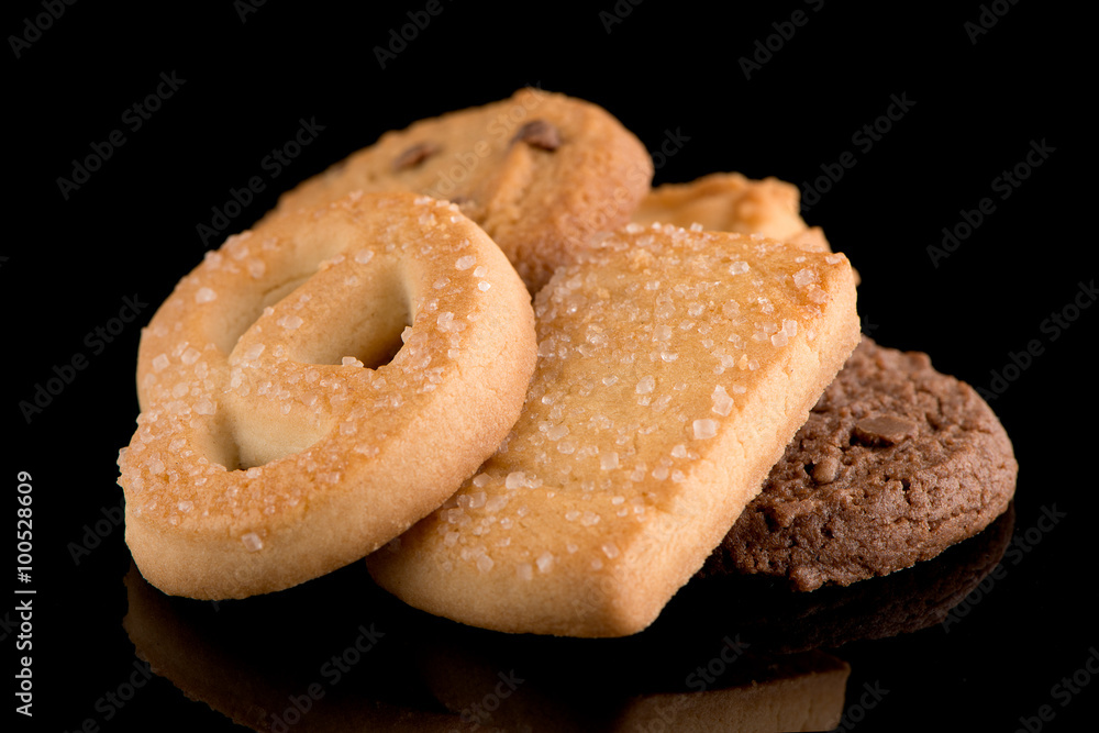 Butter cookies on black Butter cookies on black
