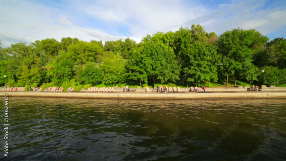 View of park during boat trip n moscow View of park during boat trip n moscow