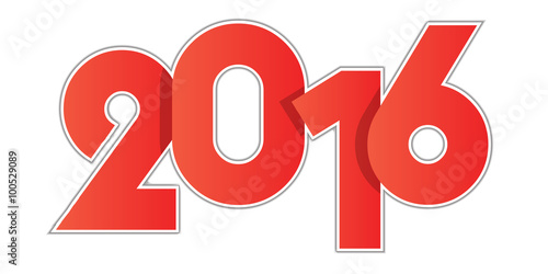 Flat Style New Year 2016 Numbers