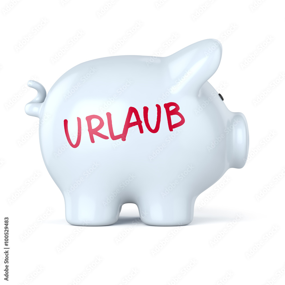 Weisses Sparschwein, Urlaub, Urlaubskasse, Urlaubsgeld – Stock-Illustration  | Adobe Stock