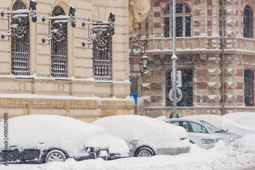 Bucharest details in a winter day. photo