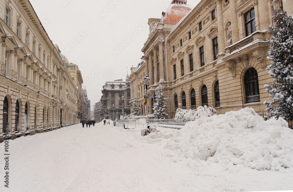 Bucharest details in a winter day.