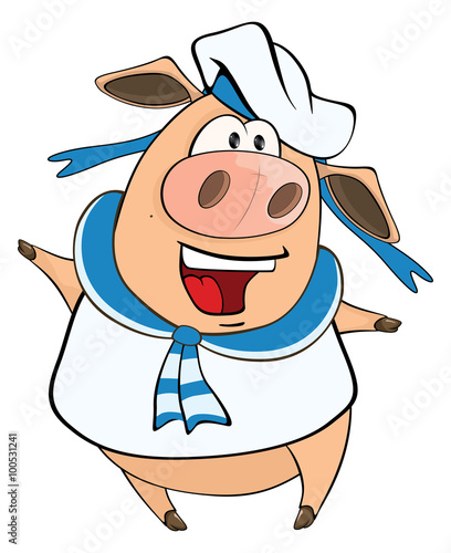 A cute pig farm animal cartoon
