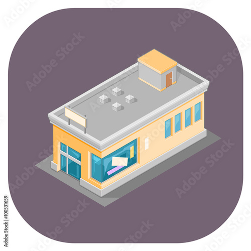 Isometric vector illustration of a shop.
Isometric 3d icons for retail and shopping.