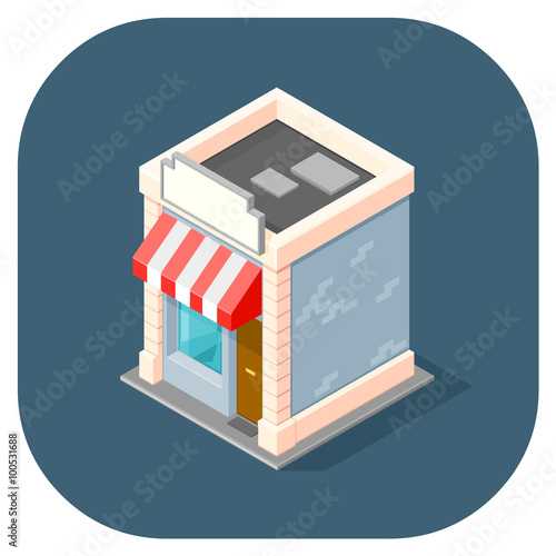Isometric vector illustration of a shop.
Isometric 3d icons for retail and shopping.