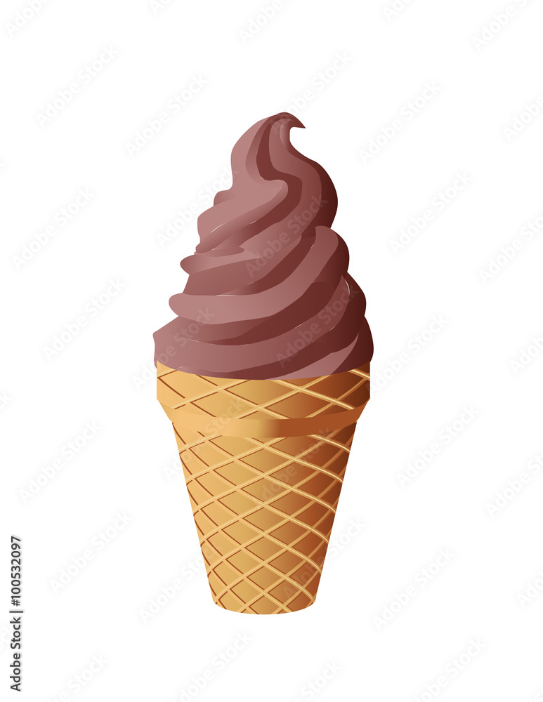 one ice cream cone made of chocolate and vanilla located in the centre of the illustration. could be used in several ideas and topics like Advertising of ice cream, coming of summer, Selling ice cream one ice cream cone made of chocolate and vanilla located in the centre of the illustration. could be used in several ideas and topics like Advertising of ice cream, coming of summer, Selling ice cream