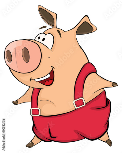 A cute pig farm animal cartoon