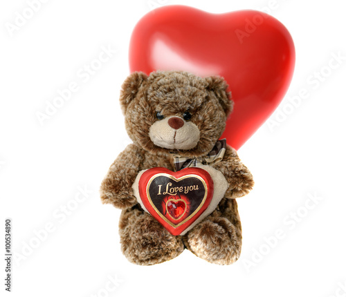 Teddy bear with chocolate heart 
