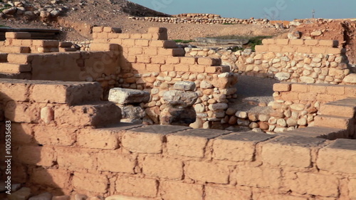 Stock Footage of building ruins at Tel Be'er Sheva in Israel. photo