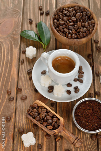 Espresso i ziarna kawy