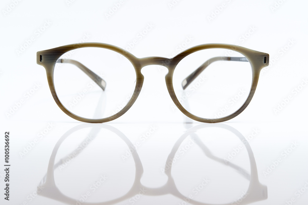 Brown glasses isolated on white background Brown glasses isolated on white background