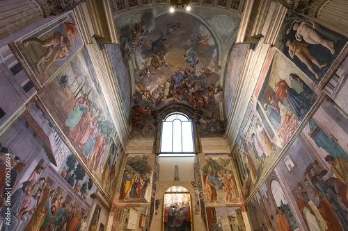 Quadro su tela interiors of Brancacci chapel, Florence, Italy