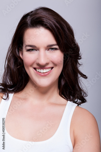 Smiling attractive woman with a lovely smile