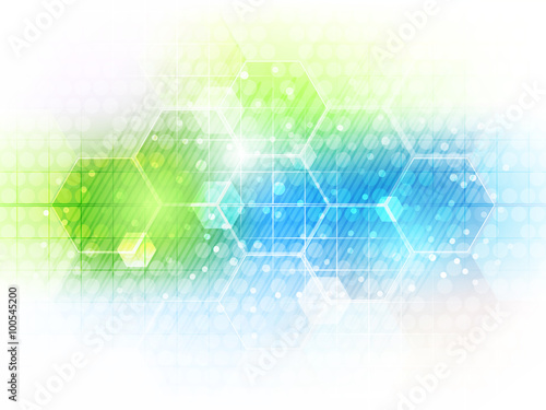 Abstract vector future business technology background with hexagon pattern.