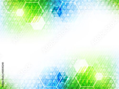 Abstract vector background with hexagon pattern and shiny effect.