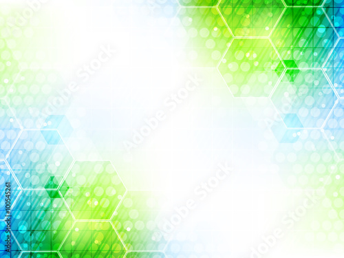Abstract vector background with hexagon pattern and shiny effect.