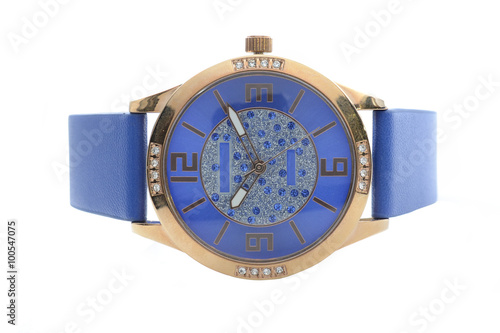 Blue womens wristwatch