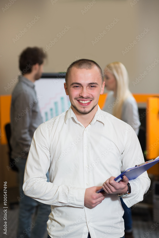 Portrait of young confident men employee dressed in casual cloth Portrait of young confident men employee dressed in casual cloth