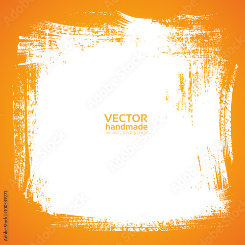 Background smear paint bristle brush on orange