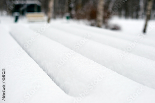 Table covered with snow