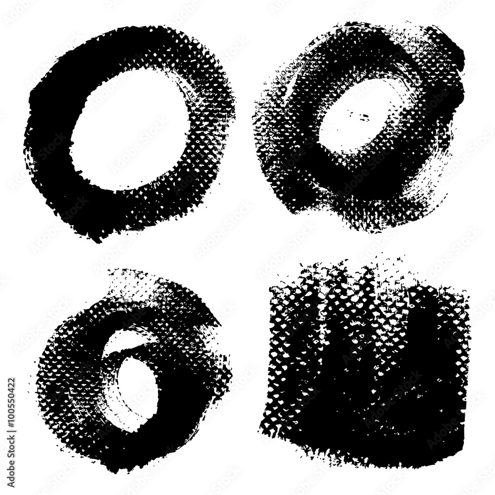 Round textured prints with paint on paper set 2 Round textured prints with paint on paper set 2