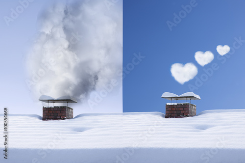 Rauch aus dem Kamin