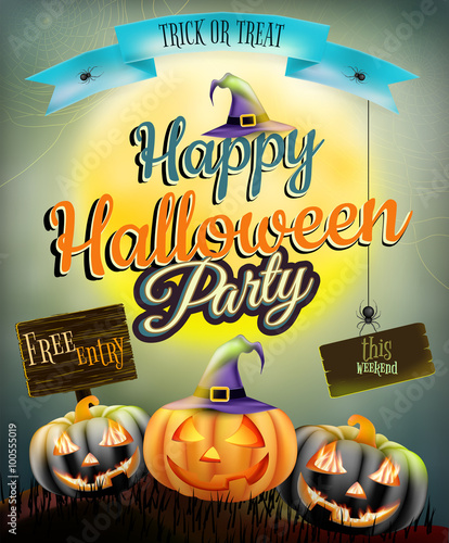 Halloween poster for holiday. EPS 10