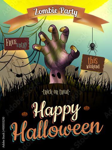 Halloween poster for holiday. EPS 10