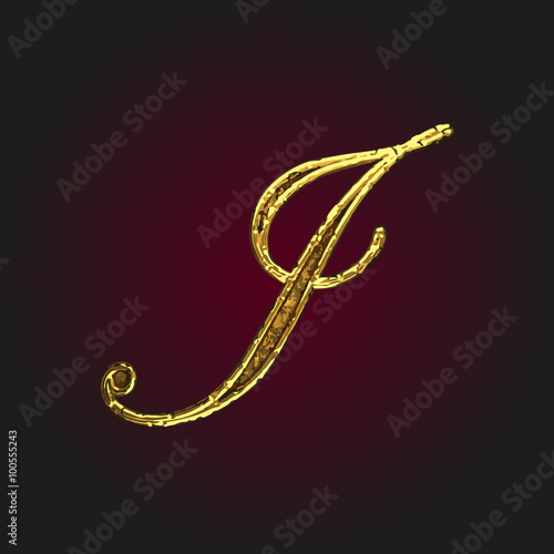 j vector golden letter