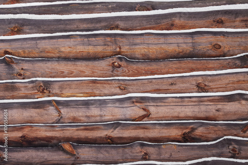 wooden snowbound fence. photo