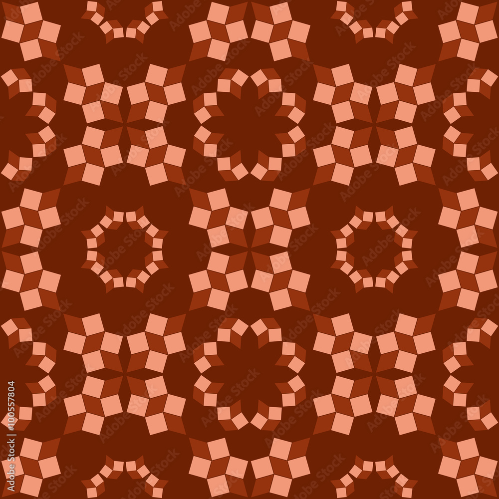 Seamless pattern of geometrical objects in brown shades