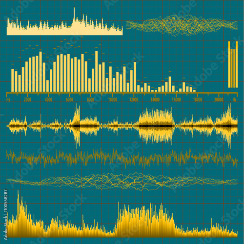 Sound waves set. Music background. EPS 10