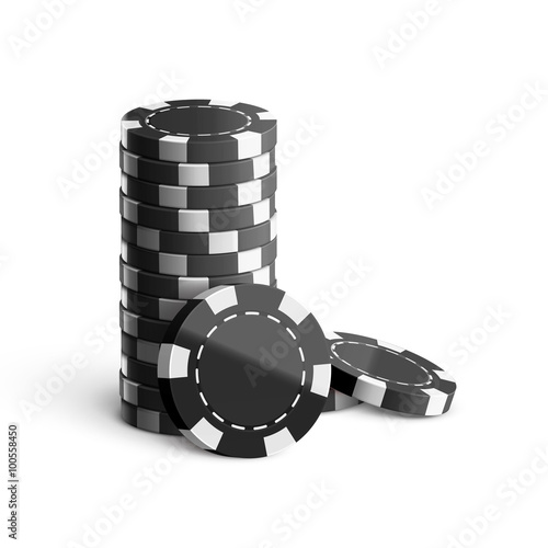 casino chips isolated on white realistic theme