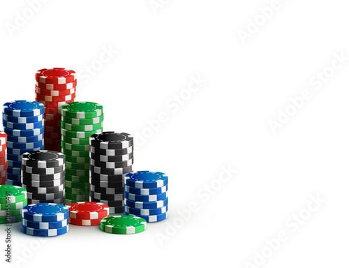 casino chips isolated on white realistic theme