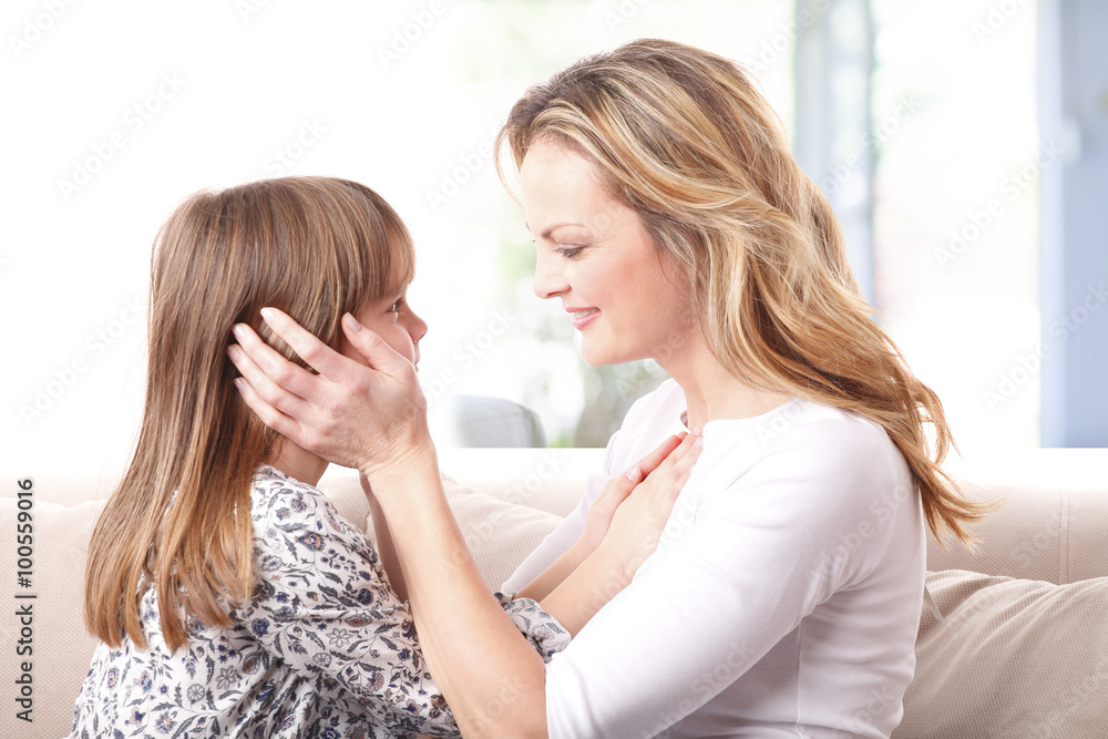 Loving mother-daughter relationship