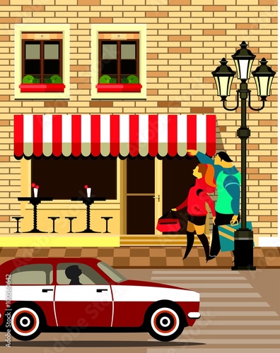 small sidewalk cafe