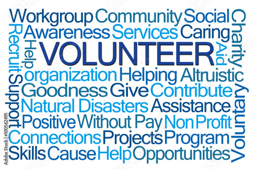 Quadro su tela Volunteer Word Cloud
