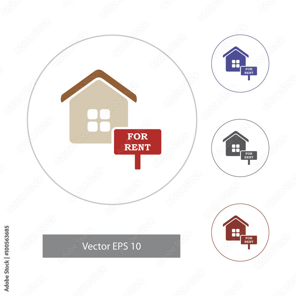 Vector illustration in flat style. Home icons Vector illustration in flat style. Home icons