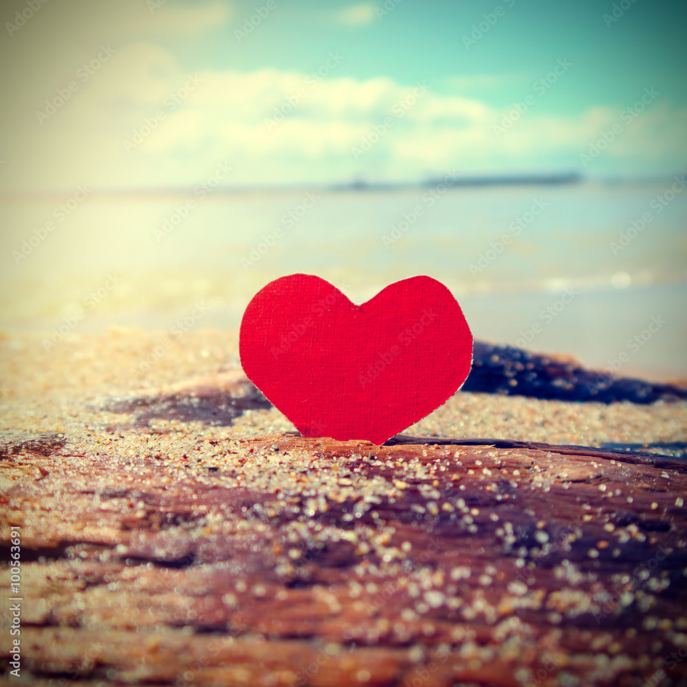 Fototapeta premium Heart on the Seashore