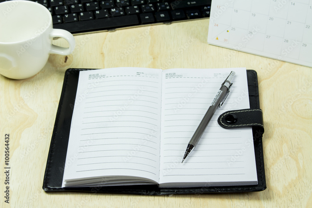 notebook on office desk, selective focused notebook on office desk, selective focused