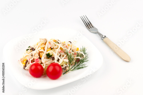 Crab salad on a plate